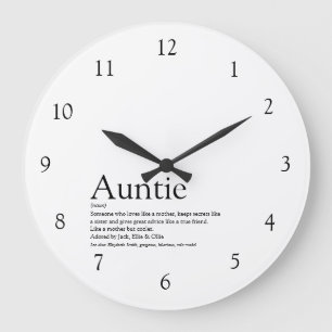 Grande Horloge Ronde Tante Définition Citation Noir et Blanc