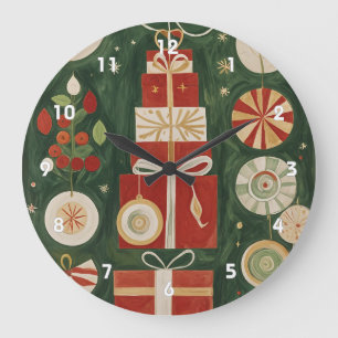 Grande Horloge Ronde Tapisserie Abstraite à marée haute