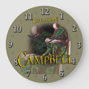 Grande Horloge Ronde Tartan de Campbell d'écossais