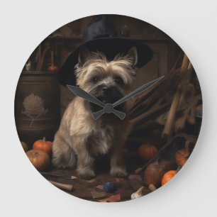 Grande Horloge Ronde Tartines Cairn Halloween Citrouilles Épouvantables