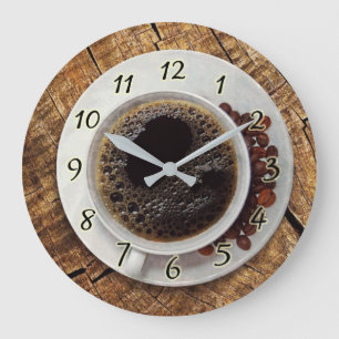 Grande Horloge Ronde Tasse d'horloge de cuisine de café
