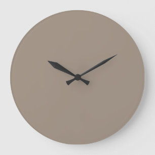 Grande Horloge Ronde Taupe Brown Solid Color