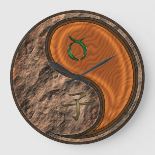 Grande Horloge Ronde Taureau & Rat de bois