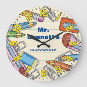 Grande Horloge Ronde Teacher's Classroom