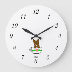 Grande Horloge Ronde Teacup Chihuahua Acrylic Wall Clock