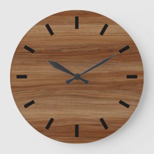 Grande Horloge Ronde Teak Wood