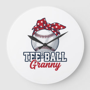 Grande Horloge Ronde Tee Ball Mamie Baseball Bow Vintage Shirt_1