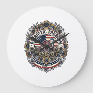 Grande Horloge Ronde Tee-shirt graphique vectoriel de la ferme de tourn