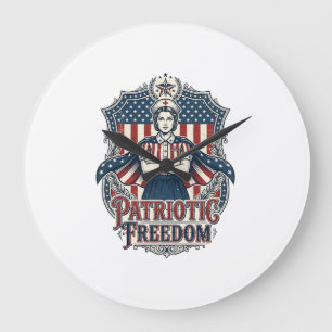 Grande Horloge Ronde Tee-shirt graphique vectoriel infirmière patriotiq