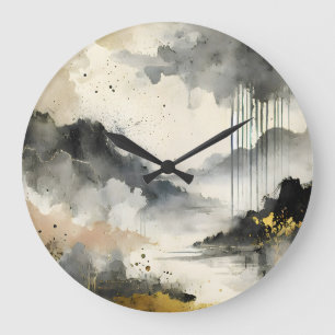 Grande Horloge Ronde Tempête d'or