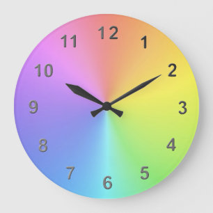Grande Horloge Ronde Temps arc-en-ciel
