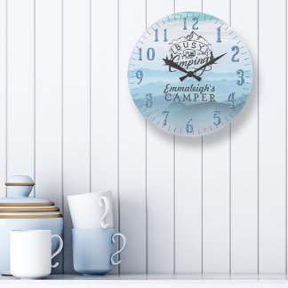 Grande Horloge Ronde Temps de camping occupé Camper personnalisé