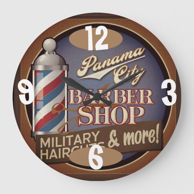 Grande Horloge Ronde Temps de salon de coiffure sur a (Recto)