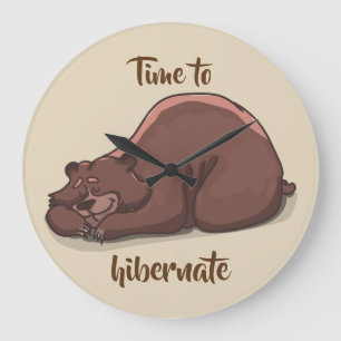 Grande Horloge Ronde Temps d'ours de sommeil de hiberner