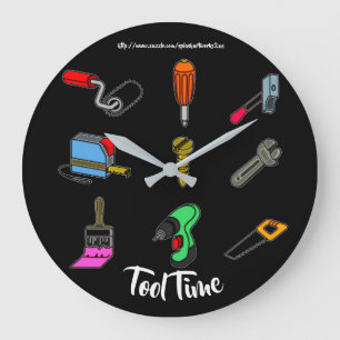 Grande Horloge Ronde "Temps d'outil "