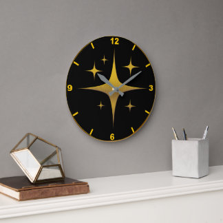 Grande Horloge Ronde Temps minimaliste élégant pour Déco maison ou bure