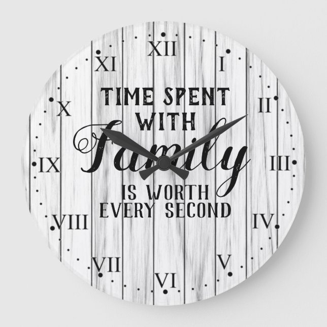 Grande Horloge Ronde Temps passé avec un devis de famille (Recto)