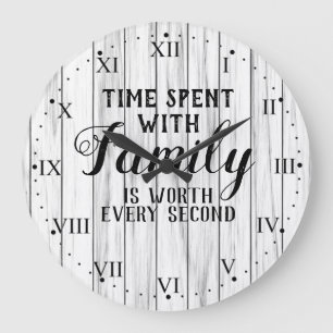 Grande Horloge Ronde Temps passé avec un devis familial