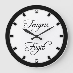 Grande Horloge Ronde Tempus Fugit temps vole gothique