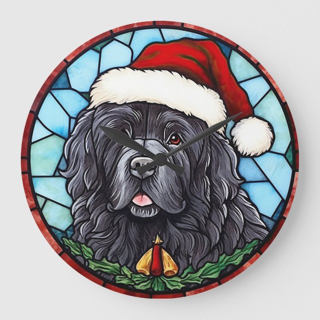 Grande Horloge Ronde Terre-Neuve Verre tâté Noël (Recto)