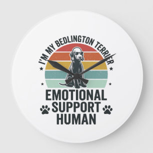 Grande Horloge Ronde Terrier de Bedlington Soutien Émotionnel Humain Vi