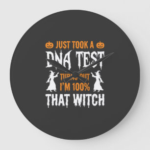 Grande Horloge Ronde Test ADN sorcière drôle Halloween Graphique