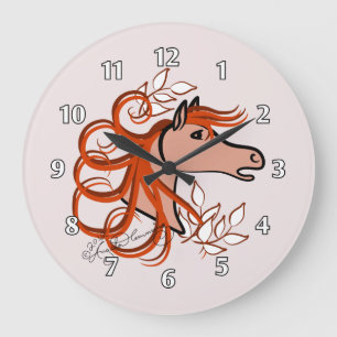 Grande Horloge Ronde Tête de cheval élégante