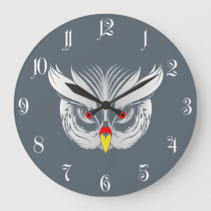 Grande Horloge Ronde Tête de chouette