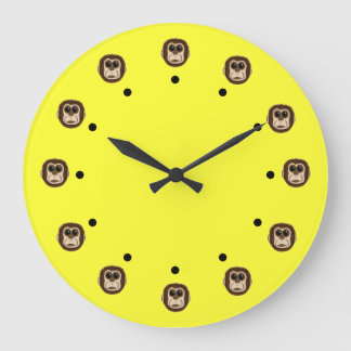 Grande Horloge Ronde Têtes de singe