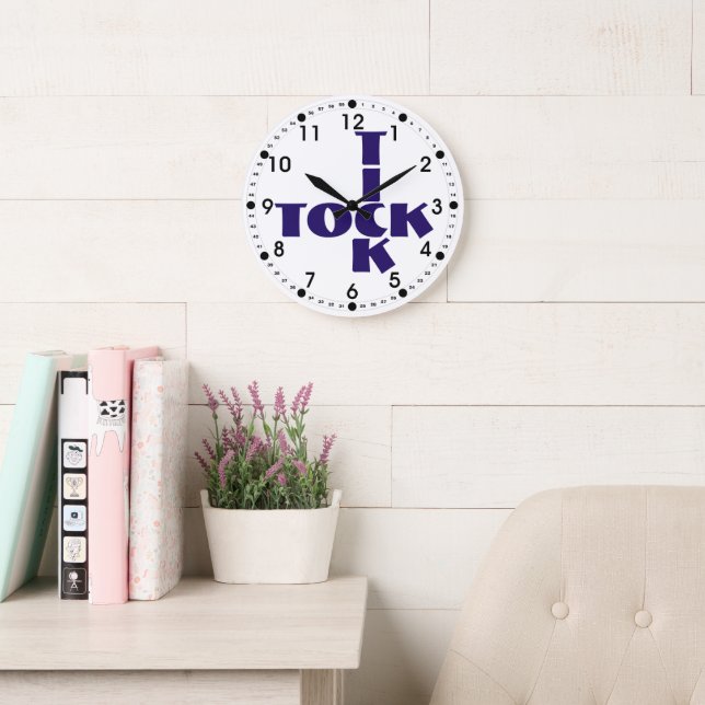 Grande Horloge Ronde Texte du mot-clé Indigo Crossword (Salle de lecture)