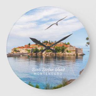 Grande Horloge Ronde Texte personnalisé Monténégro
