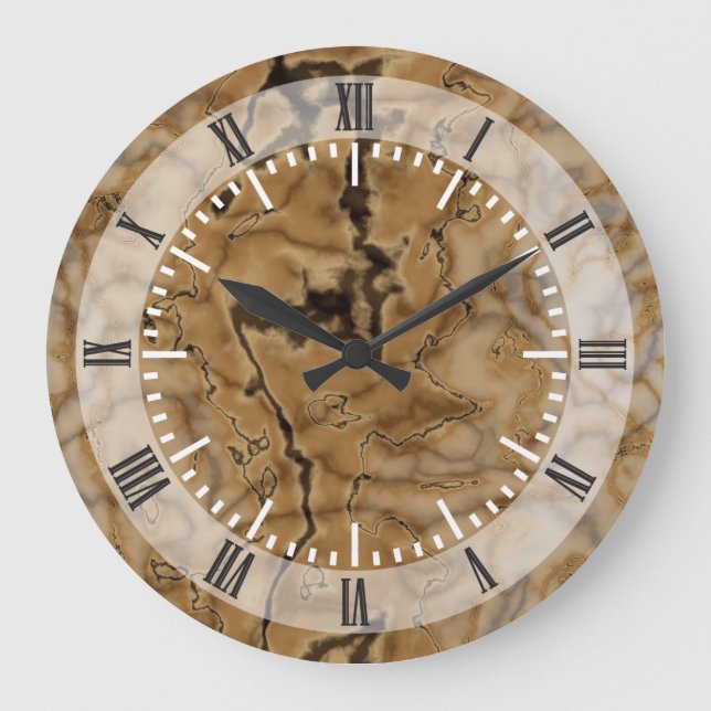 Grande Horloge Ronde Texture de Brown (Recto)