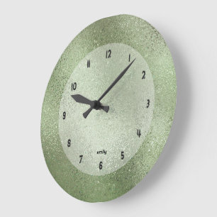Grande Horloge Ronde Texture de l'image arrière - plan verte chatoyante