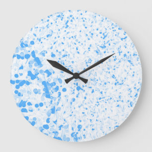 Grande Horloge Ronde Texture de plaque - Bleu