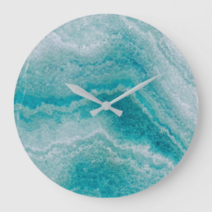 Grande Horloge Ronde Texture du marbre vert de la mer