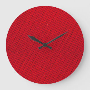 Grande Horloge Ronde Texture dynamique de tissu rouge