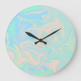 Grande Horloge Ronde Texture irisée liquide