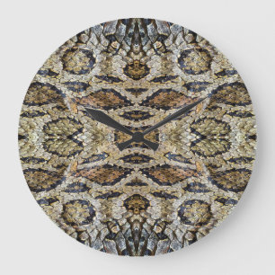 Grande Horloge Ronde Texture Motif de la peau de serpent