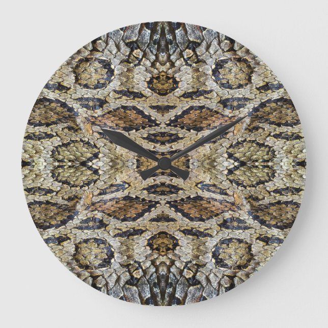 Grande Horloge Ronde Texture Motif de la peau de serpent (Recto)