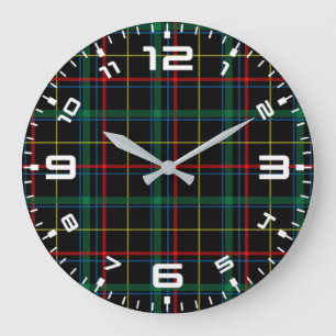 Grande Horloge Ronde Texture plaquée avec Arrière - plan noir-25774