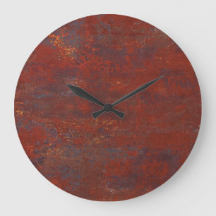 Grande Horloge Ronde texture rouillée Abstraite : stucco réaliste