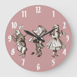 Grande Horloge Ronde The Rabbit, the Hatter and Alice Wall Clock