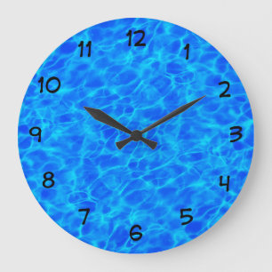 Grande Horloge Ronde Thème de l'eau de la piscine