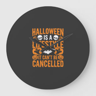 Grande Horloge Ronde Thème de style de vie Halloween Chauve-souris Citr