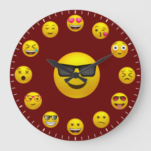Grande Horloge Ronde Thème d'émoticône Emoji unique