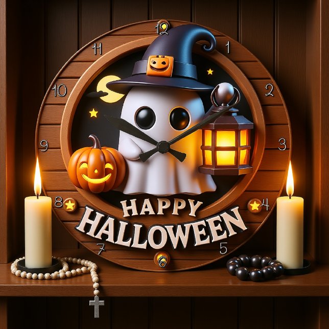 Grande Horloge Ronde Thème Halloween Fantôme éffrayant (Créateur téléchargé)