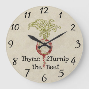 Grande Horloge Ronde Thyme 2Turnip The Beet Wall Clock