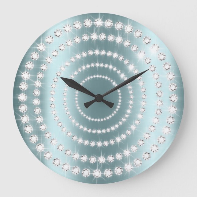 Grande Horloge Ronde Tiffany Aqua Vip Gray Silver Diamond (Recto)
