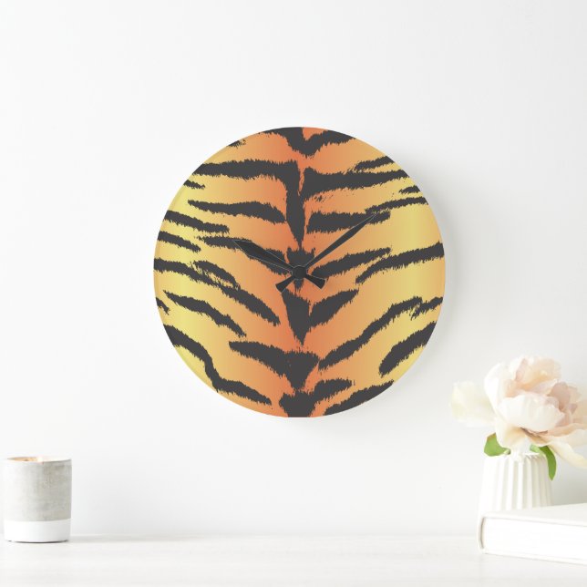 Grande Horloge Ronde Tiger, Tiger, Poster de animal, Jungle (Maison)