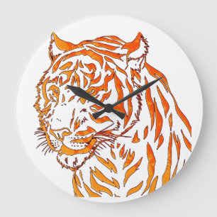 Grande Horloge Ronde Tigre Wall Clock